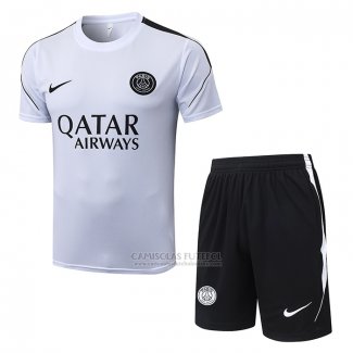 Fato de Treino Paris Saint-Germain Manga Curta 2026-2027 Branco - Calcas Curta