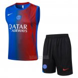 Fato de Treino Paris Saint-Germain Sin Mangas 2025-2026 Azul Vermelho