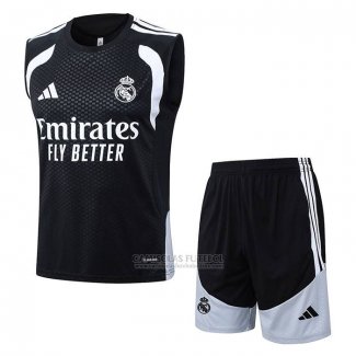 Fato de Treino Real Madrid Sin Mangas 2025-2026 Preto