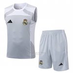 Fato de Treino Real Madrid Sin Mangas 2025-2026 Cinza Branco