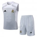Fato de Treino Real Madrid Sin Mangas 2025-2026 Cinza Branco