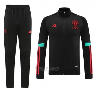 Jaqueta de Treinamento Manchester United Crianca 2023-2024 Preto