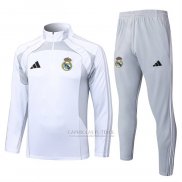Sueter de Treinamento Real Madrid 2025-2026 Branco Cinza