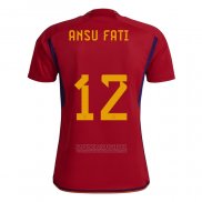 Camisola Espanha Jogador Ansu Fati 1º 2022