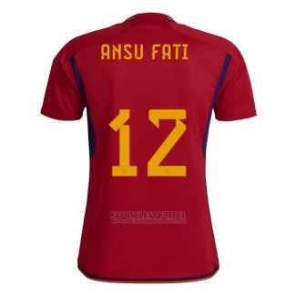 Camisola Espanha Jogador Ansu Fati 1º 2022