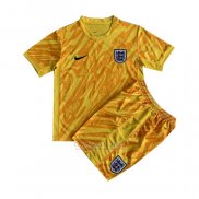 Camisola Inglaterra Goleiro Crianca 2024 Amarelo