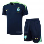 Fato de Treino Brasil Manga Curta 2024-2025 Azul - Calcas Curta