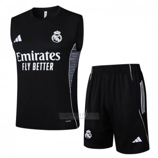 Fato de Treino Real Madrid Sem Mangas 2025-2026 Preto