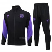 Jaqueta de Treinamento Barcelona Crianca 2025-2026 Preto Purpura