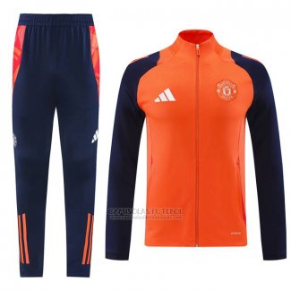 Jaqueta de Treinamento Manchester United Crianca 2024-2025 Laranja