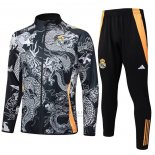 Jaqueta de Treinamento Real Madrid Dragon Crianca 2024-2025 Preto