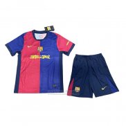 Camisola Barcelona 1º Crianca 2024-2025 Vermelho Azul