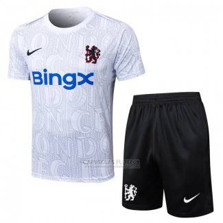 Fato de Treino Chelsea Manga Curta 2025-2026 Branco - Calcas Curta