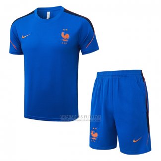 Fato de Treino Franca Manga Curta 2026-2027 Azul - Calcas Curta
