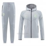 Fato de Treino Hoodie Barcelona 2025 Cinza