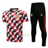 Fato de Treino Manchester United Manga Curta 2022-2023 Preto Y Vermelho