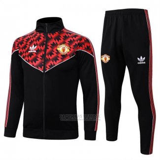Jaqueta de Treinamento Manchester United 2025-2026 Preto Vermelho