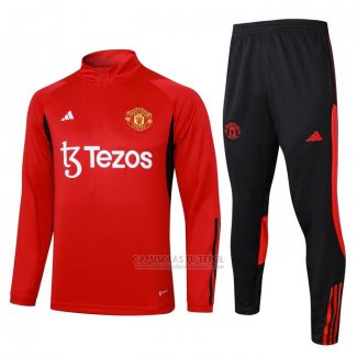 Sueter de Treinamento Manchester United Crianca 2023-2024 Vermelho