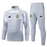 Sueter de Treinamento Real Madrid Crianca 2025-2026 Cinza Branco