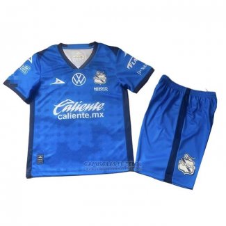 Camisola Puebla Goleiro Crianca 2025-2026 Azul