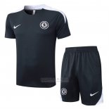Fato de Treino Chelsea Manga Curta 2025-2026 Cinza - Calcas Curta