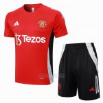 Fato de Treino Manchester United Manga Curta 2024-2025 Vermelho - Calcas Curta