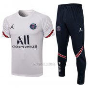 Fato de Treino Paris Saint-Germain Manga Curta 2021-2022 Branco