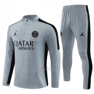 Sueter de Treinamento Paris Saint-Germain Jordan 2023-2024 Cinza