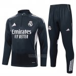 Sueter de Treinamento Real Madrid 2025-2026 Cinza Oscuro