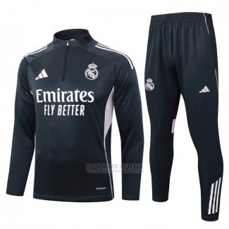 Sueter de Treinamento Real Madrid 2025-2026 Cinza Oscuro