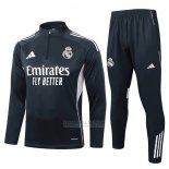 Sueter de Treinamento Real Madrid Crianca 2025-2026 Cinza Oscuro