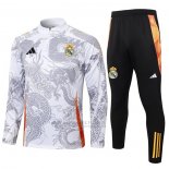 Sueter de Treinamento Real Madrid Dragon Crianca 2024-2025 Branco