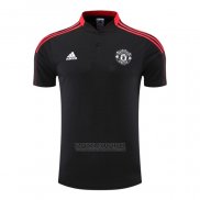 Camisola Polo del Manchester United 2022-2023 Preto Y Vermelho