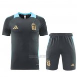 Fato de Treino Argentina Manga Curta 2024-2025 Cinza - Calcas Curta