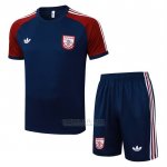 Fato de Treino Arsenal Manga Curta 2025-2026 Azul Vermelho - Calcas Curta