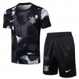 Fato de Treino Corinthians Manga Curta 2025-2026 Preto - Calcas Curta