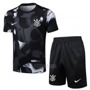 Fato de Treino Corinthians Manga Curta 2025-2026 Preto - Calcas Curta