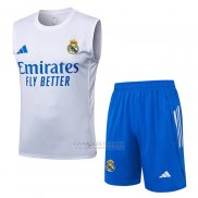 Fato de Treino Real Madrid Sin Mangas 2025-2026 Branco Azul