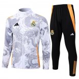 Jaqueta de Treinamento Real Madrid Dragon Crianca 2024-2025 Branco