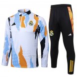 Sueter de Treinamento Real Madrid Crianca 2024-2025 Branco Y Amarelo
