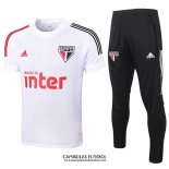Fato de Treino Sao Paulo Manga Curta 2020-2021 Branco