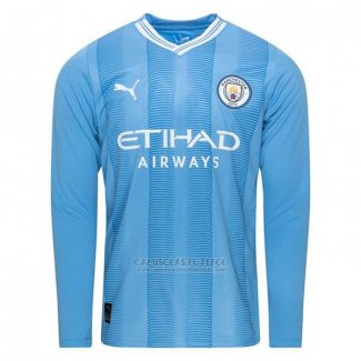 Camisola Manchester City 1º Manga Comprida 2023-2024