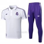 Conjunto Polo del Real Madrid 2025-2026 Branco Purpura