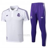 Conjunto Polo del Real Madrid 2025-2026 Branco Purpura