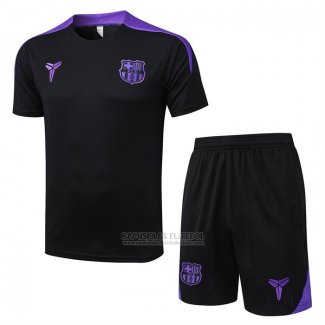 Fato de Treino Barcelona Manga Curta 2025-2026 Preto - Calcas Curta