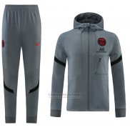 Fato de Treino Hoodie Paris Saint-Germain 2021-2022 Cinza