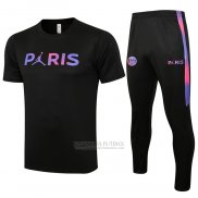 Fato de Treino Paris Saint-Germain Jordan Manga Curta 2021-2022 Preto