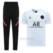 Fato de Treino Paris Saint-Germain Jordan Manga Curta 2021 Branco
