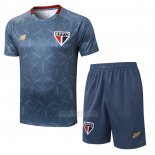 Fato de Treino Sao Paulo Manga Curta 2025-2026 Azul Cinza - Calcas Curta