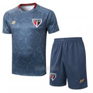 Fato de Treino Sao Paulo Manga Curta 2025-2026 Azul Cinza - Calcas Curta